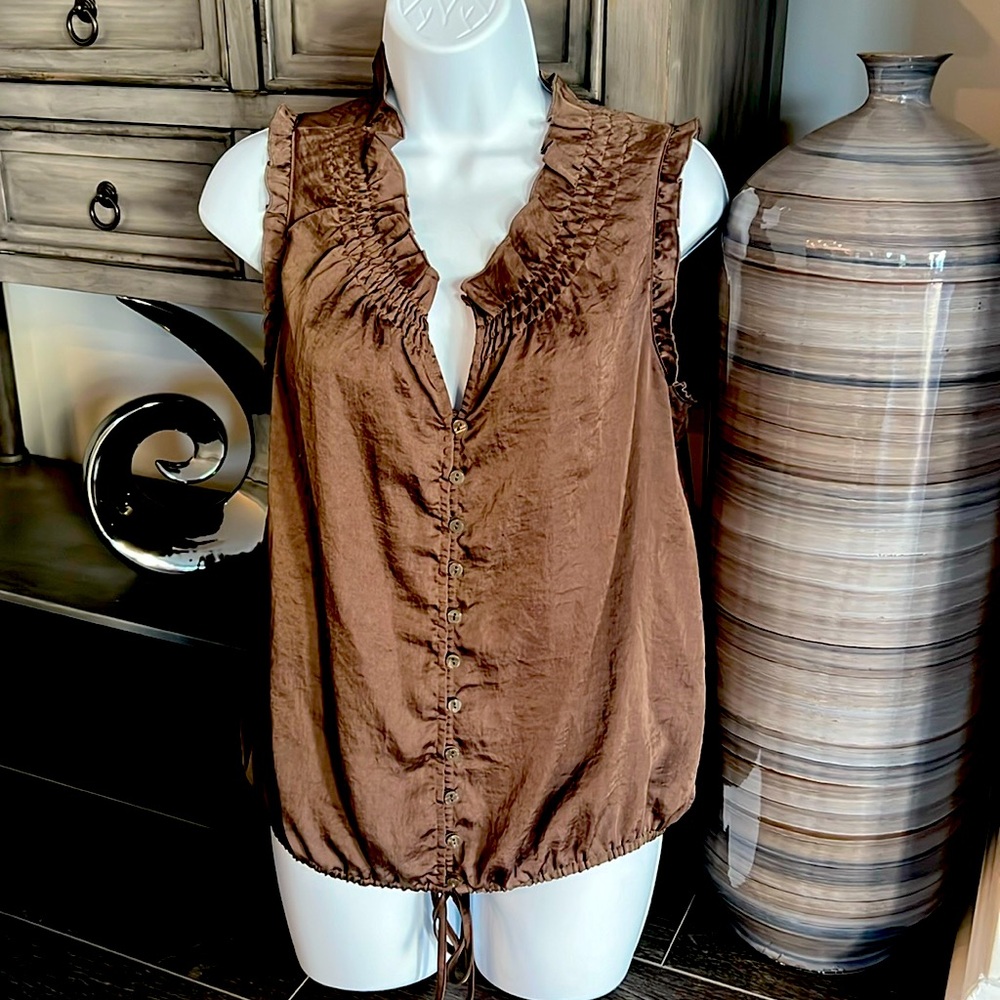 Loft Summer Brown Casual or Dressy Top.